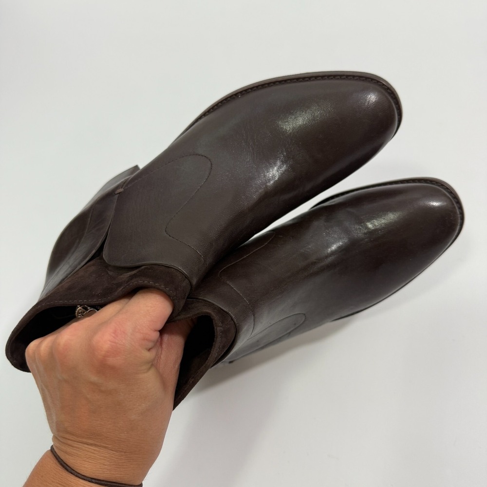 Johnston & Murphy Brown Leather Zip Up Ankle Bootie 2.75" Block Heel Sz 8M - Picture 15 of 16